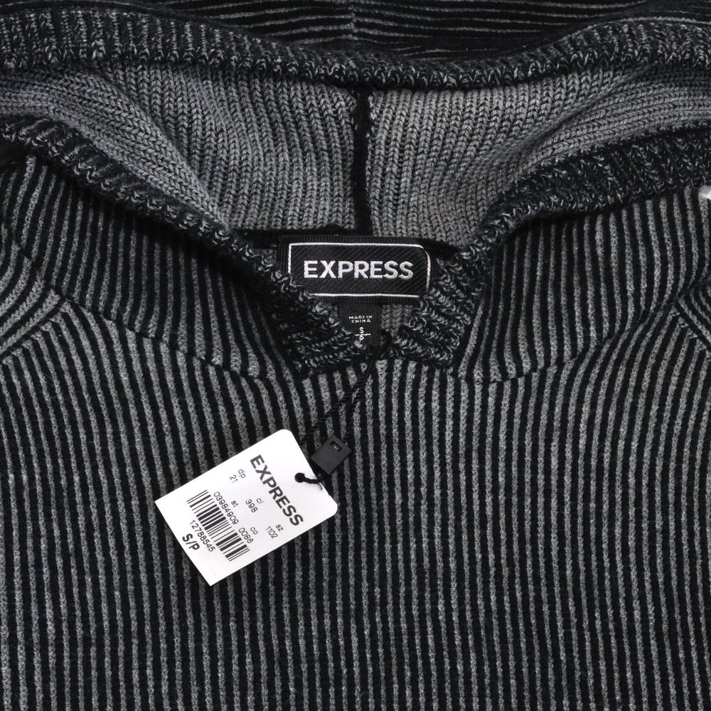 SOLD. NWT, Express, Rib-Knit Hoodie - Picture 8 of 10